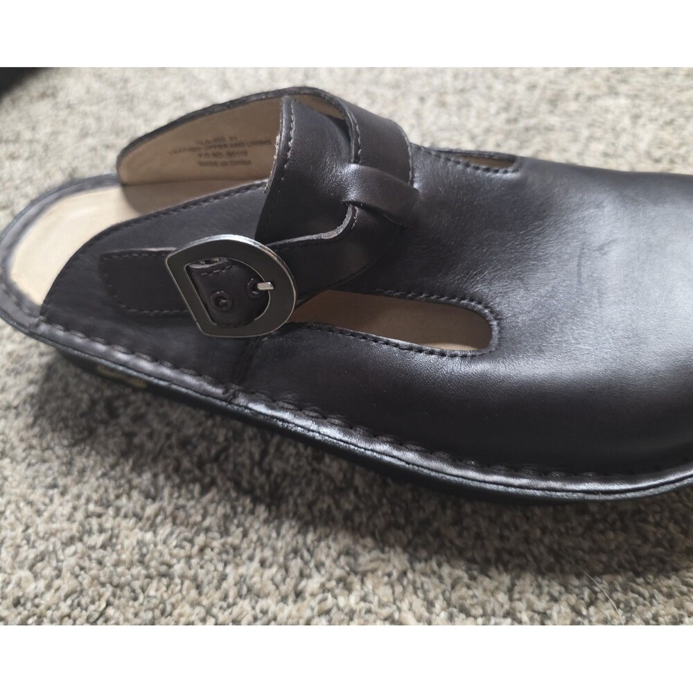 Alegria Mary Jane Clogs Size 37 US 7 Brown Leather Wedge Round Toe Classic - Picture 9 of 9